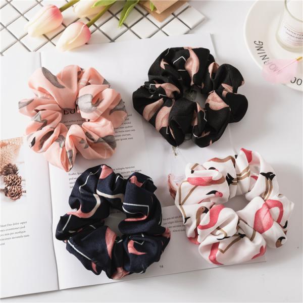 Creative Korean version fabric hairband Flamingos birds animal tied hair seamless elastic ring lady head accessories