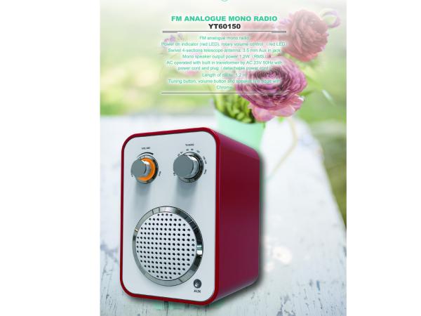 2 Din Mini Pocket Digital FM Radio com entrada de áudio auxiliar e comprimento de cabo de 1,2 m