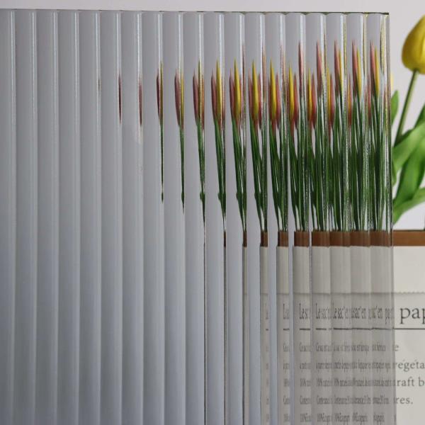 8mm 12mm 10mm Frosted Fluted Glass For Cabinet Doors  Embossed Pattern