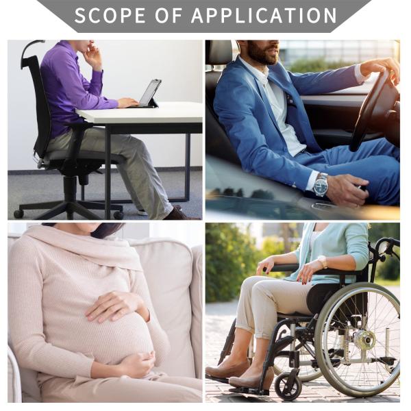 Memory Foam Gel Lumbar Cushion for Car Home Office Chair Comfortable Back Support