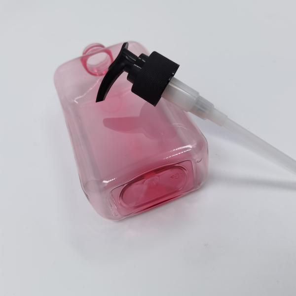 500ml Flat Plastic Cosmetic Bottles With Black Lotion Pump Shampoo Hand Wash Container