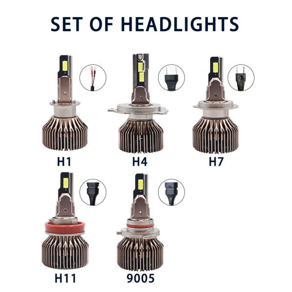 New Super Bright 10000Lm 120W High Quality H1 Car LED Headlight Bulb Cool White 6500K 24V Universal Fitment Aluminum+Brass