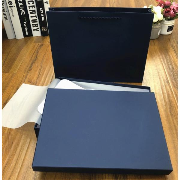 Custom Navy Blue Clothing Gift Box Large Rectangle Box For Shawl Pajamas Shirt