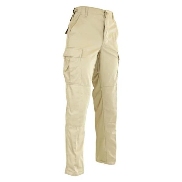 Khaki Fabric ACU Tactical Pants Polyester Cotton Rip Stop Fade Resistant