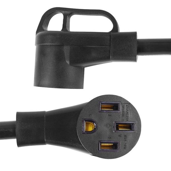 30 Amp Generator Inlet Box NEMA L14-30P Twist Lock Plug to 14-50R Adapter with SJTOW Extension Cord in Customizable Blue