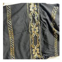 Luxury Design Velvet Embroidery Lace 100% Polyester White Sheer Curtain Fabric Voile Factory Supply For The Living Room