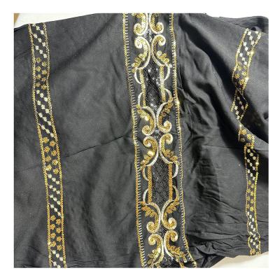 Luxury Design Velvet Embroidery Lace 100% Polyester White Sheer Curtain Fabric Voile Factory Supply For The Living Room
