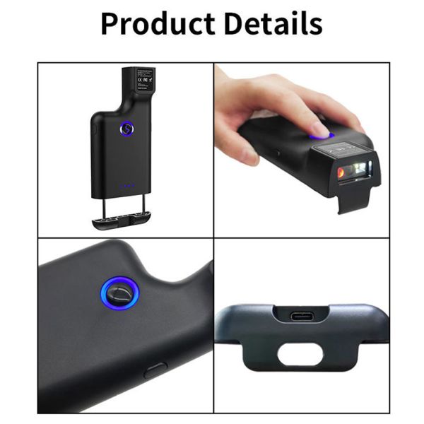 USB-C Barcode Scanner with Belt Strap Omnidirectional Backclip Scanner for Trolley & Logistics