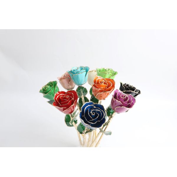 Gold Plated  Rose Preserved Fresh Flower  Wholesale Preserved Rose Manufacture Directly Supply for Christmas Valentine Day Gift
