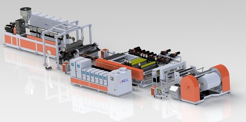 Three Layers Cast Stretch Film Extrusion Line Stone Paper Making Machine