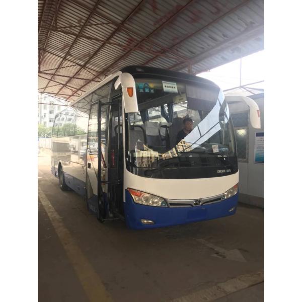 Kinglong Brand Used Tour Bus Sencond Hand Bus XMQ6898 39seats With AC Rear Engine Blue And White Color Good Condition