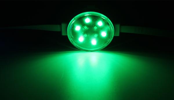 Fonte de luz pontual de 50 mm de diâmetro vermelho-verde-azul monocromático de 24 V de luz exterior de pixels permanentes