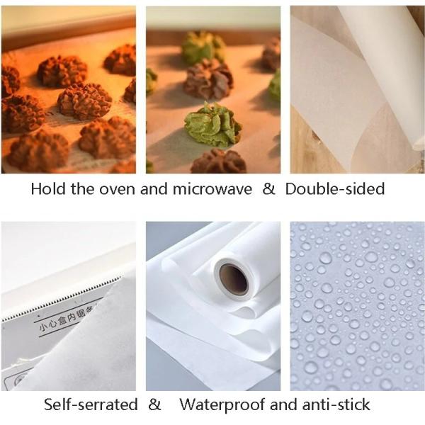0.05mm Solvent-Free Silicone Oil Coated Baking Unbleached Parchment Paper Jumbo Roll 5000m