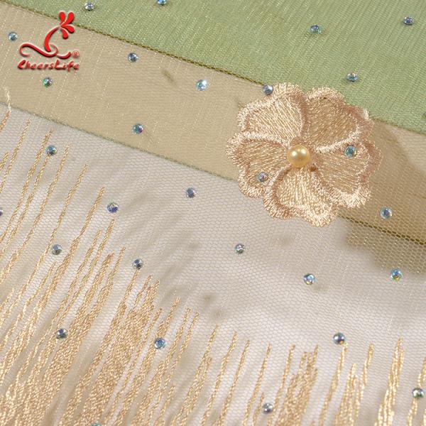 Pretty And Colorful Floral Embroidered Lace Fabric For Evening Dresses