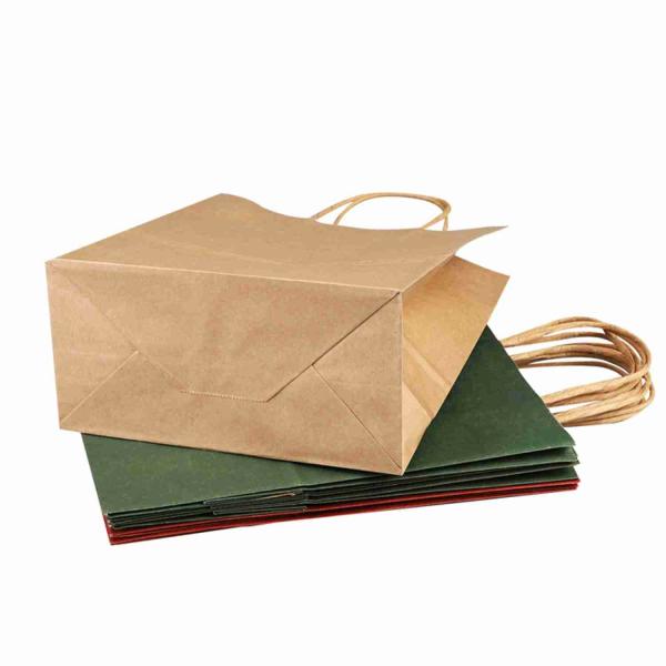 Eco Friendly Matte Plain Brown Takeaway Paper Bags For Bakery Packaging