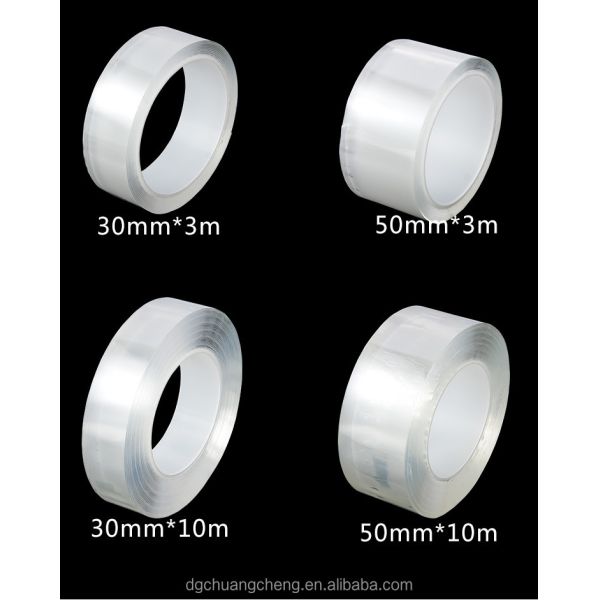 High Quality Strong Sticky Transparent Adhesive Tape Masking Cuttable Double Stick Heavy Duty Nano Grip Tape Household Office