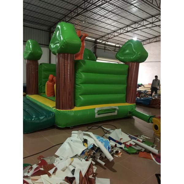 Простой тематический розовый дом прыжка детей леопарда раздувной без материала ПВК крыши