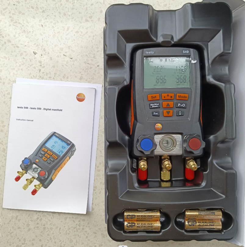 Testo 549 Цифровой 2-ходовой манометрический коллектор начального уровня Холодильный манометрический коллектор от -50 до +150 °C