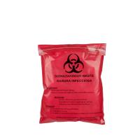 La basura de Convinent 2 Mil Stick-On Biohazard Red Medical empaqueta 28 x 38 cm