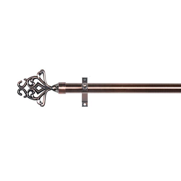 Metal Single Curtain Rod Holder With 28 MM Diameter Finial