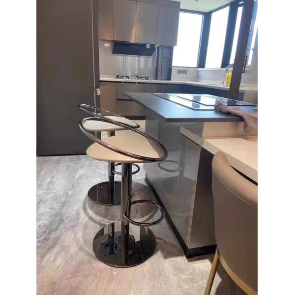 Luxury High Backrest Chair Coffee Stainless Steel Bar Chair High Stool For Restaurant