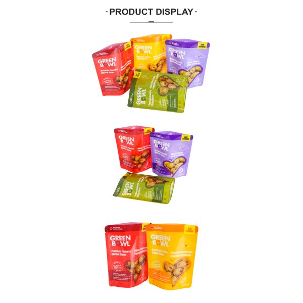 Customizable Snack Packaging Bags Featuring Tear Notch and Stand Up Pouch Design Suitable for Various Snack Types