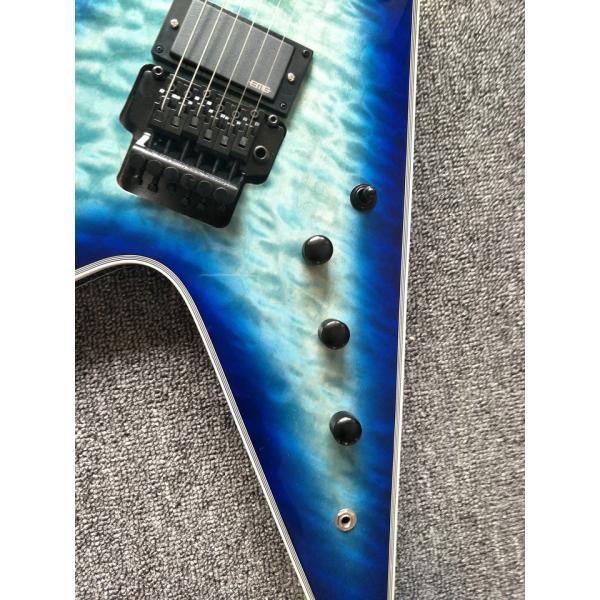 2017 custom kinds colors alien flying v guitar free shipping blueburst color ebony fretboard flying v electric guitar
