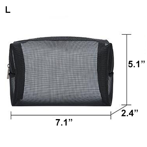lack Mesh Makeup Bag See Through Zipper Pouch Travel Cosmetic and Toiletries Organizer Bags Pack, bagease, bagplastics