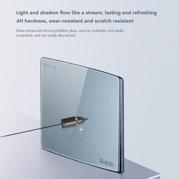 V20 Luxury Full Tempered Glass Panel Luxury UK Wall Sockets USB Socket New Design 1 2 3 4 Gang Wall Switch