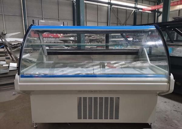 R404a que la carne fresca automática descongela tienda de delicatessen exhiben un enfriamiento más fresco de la fan