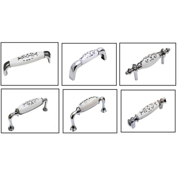 Gold Plated Ceramic Kitchen Cabinet Knobs / Closet  Porcelain Handles T Bar Pulls  Furniture Fittings