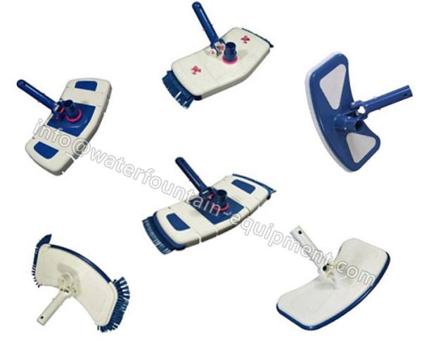Plastic Cleaning Pool Vacuum Brush Head Retagular Shape With Bumper Side Brush