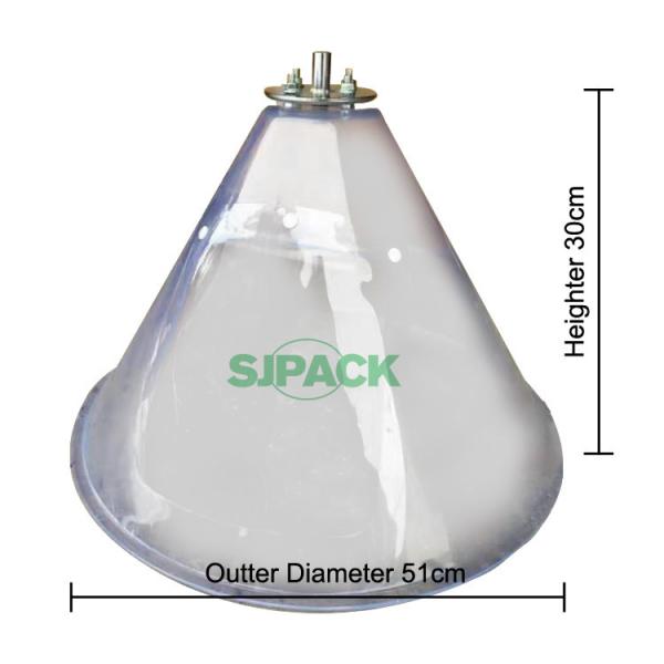 Barrel Plastic Hood Carbon Dioxide Gas Retaining Core 250kg Transparent Plexiglass Cover 510mm