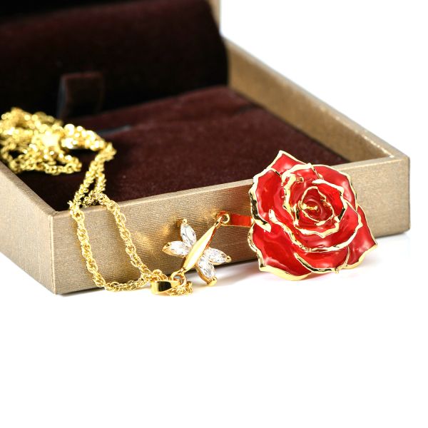 Pure Handmade Fashion Rose Necklace Wholesale for Christmas Birthday  Valentine Gift