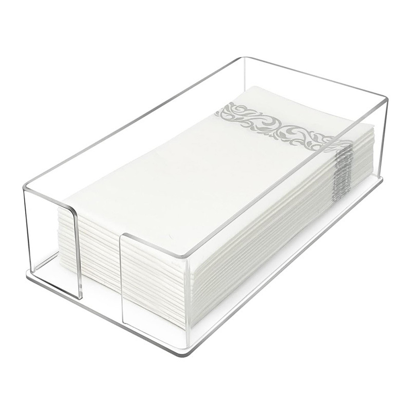 Modern Acrylic Tray Clear Disposable Paper Towel Holder with Guest Towel Napkin Rectangle Kitchen Towel Storage Box
