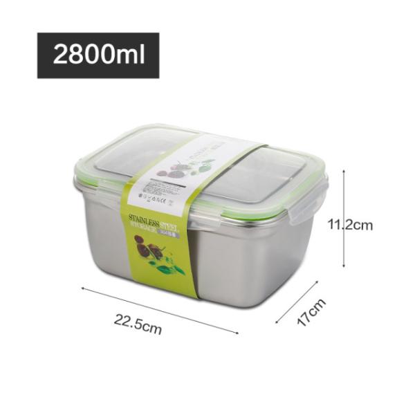 Non-Toxic 304 Stainless Steel Lunch Box Resistant to Food Acids Odorless and Tasteless