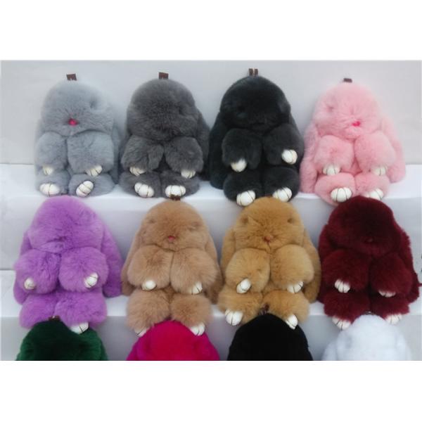 Хандмаде пушистые милые цвет/белизна черноты Кейчайн меха кролика наклоняют