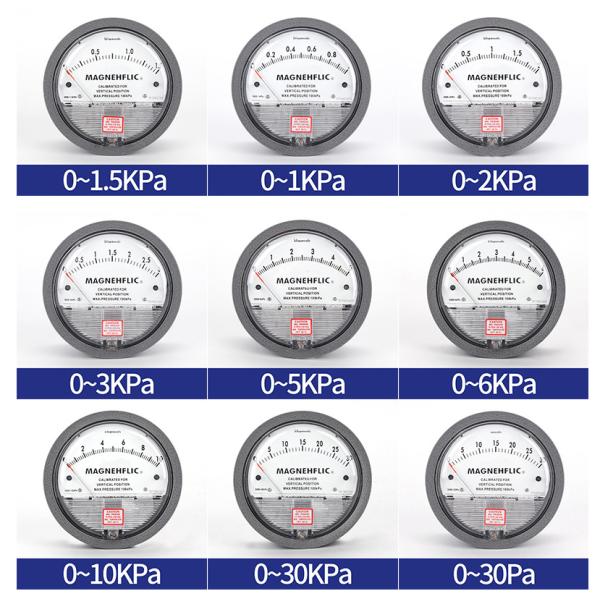 Calibre de pressão MC2000 diferencial elástico 120mm de aço inoxidável 0-60pa