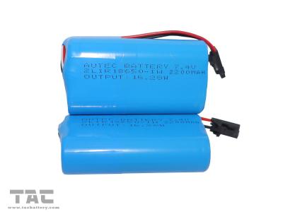 bateria LIR18650-2S 7.4V 2200mAh de Cylindrica do íon do lítio 7.4V para a lanterna elétrica
