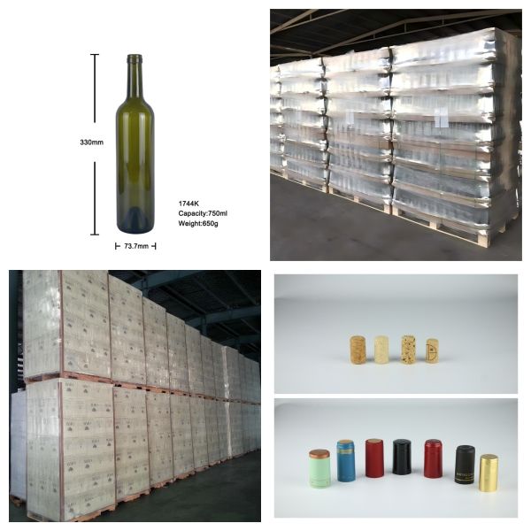 Estate Reserve Empty Wine Glass Bottle 750ml  650g 1744K Bordeaux Wine Bottle