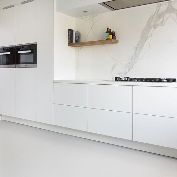 Glossy Cabinet Set White Lacquer Kitchens Environment Friendly E0 / E1 Grade