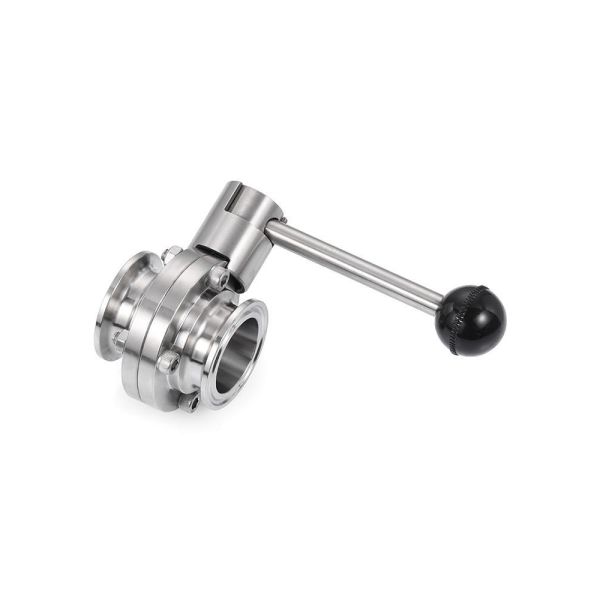 Dairy Drinks 1 1.5 2 3 4 6 Inch Food Grade 304 316 Sanitary Stainless Steel Tri Clover Clamp Manual Butterfly Valve for Water