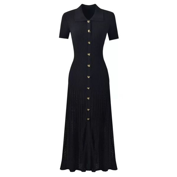 Knitted Maxi Dress - Long Knit Dress with Comfortable Fit and Stylish Design