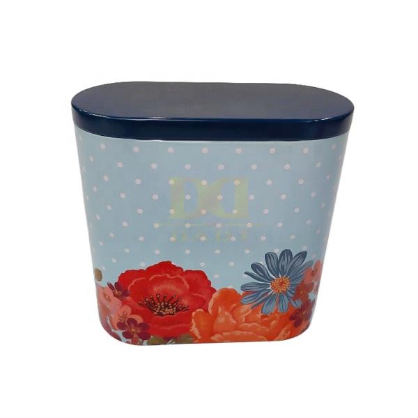 DADI Tea Tin Box Oval Tin Box Glossy Food Grade Metal Tins For Tea Snacks