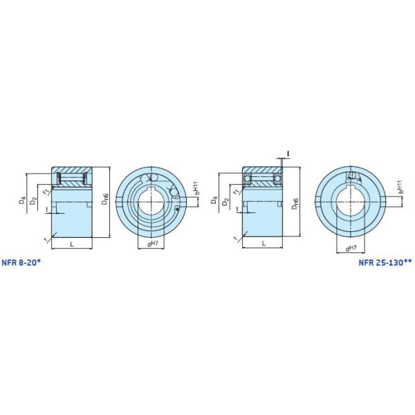NFR40 Roller One Way Bearing 40mm ID 110mm OD for Cement Hoist