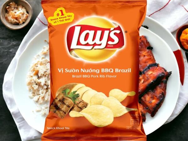 Bulk Purchase: Lay's Brazil BBQ Pork Rib Flavor Chips - 58g (100 Pack Case) for Wholesale and Retail Sales