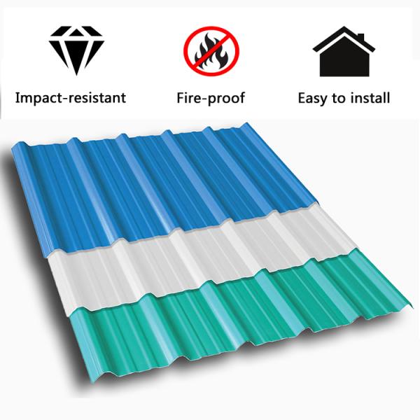 Teja de techo de PVC impermeable de 1.0 mm a 2.5 mm de espesor para almacén y fábrica