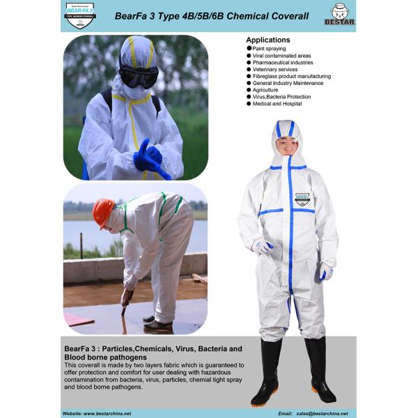 Type 456 Disposable Protective Suit Laminated Non Woven Coverall