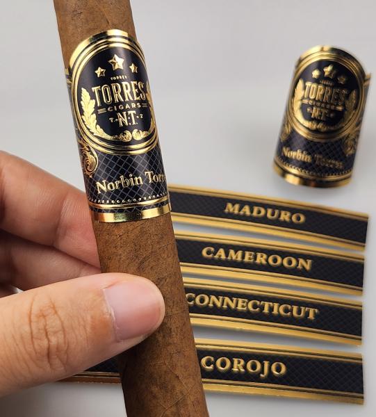 Premium Hot Sale Customized Cigar Label Sticker Private Branding UV Gold Cigar Ring Label Adhesive Waterproof Cartoon Label Printing Sticker