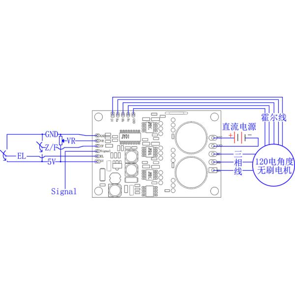 JYQD-V7.5E BLDC Моторный контроллер 36-72VDC Максимальный входный ток 16A для Hall Sensor Motor